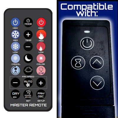 Remote for TwinStar Twin Star ClassicFlame Twin Star HM8101 Duraflame 9QI075ARA 9HM9342 9HM9273 9HM9126 9HM9000 9HM8664 9HM8253 9HM7253 9HM7000 9HM1000-C240-V 9HM1000-C240 9HM1000 91HM100-02 91HM100-01
