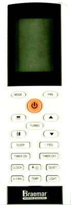 Replacement AC Remote for Braemar : YAC1FB, MSHV25D1S, MSHV35D1S