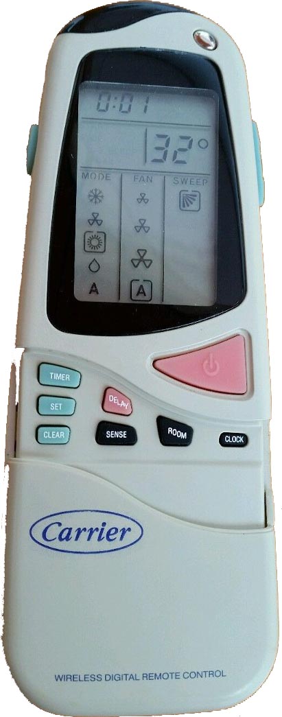 TAC490 Ver 1.1 Remote for Carrier - Substitute Remote (Looks different)