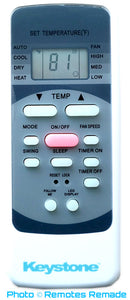 Replacement Remote for Keystone Air Conditioners- Model: KSTAP14B