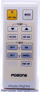 Posone A75C3092  Air Conditioner Remotes